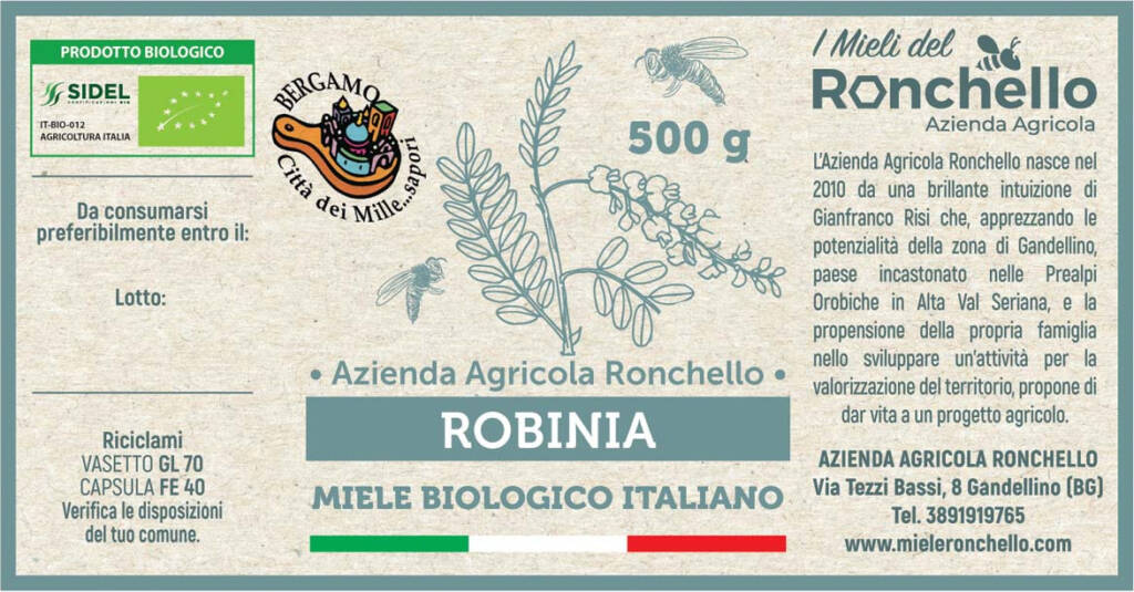 Etichetta di Miele di Acacia Biologico